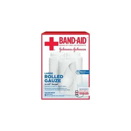J & J Healthcare Systems - Band-Aid - 00381371187669 - Johnson & Johnson Consumer Conforming Bandage Band Aid 4 Inch X 3 3/5 Yard 5 Per Pack Sterile Roll Shape