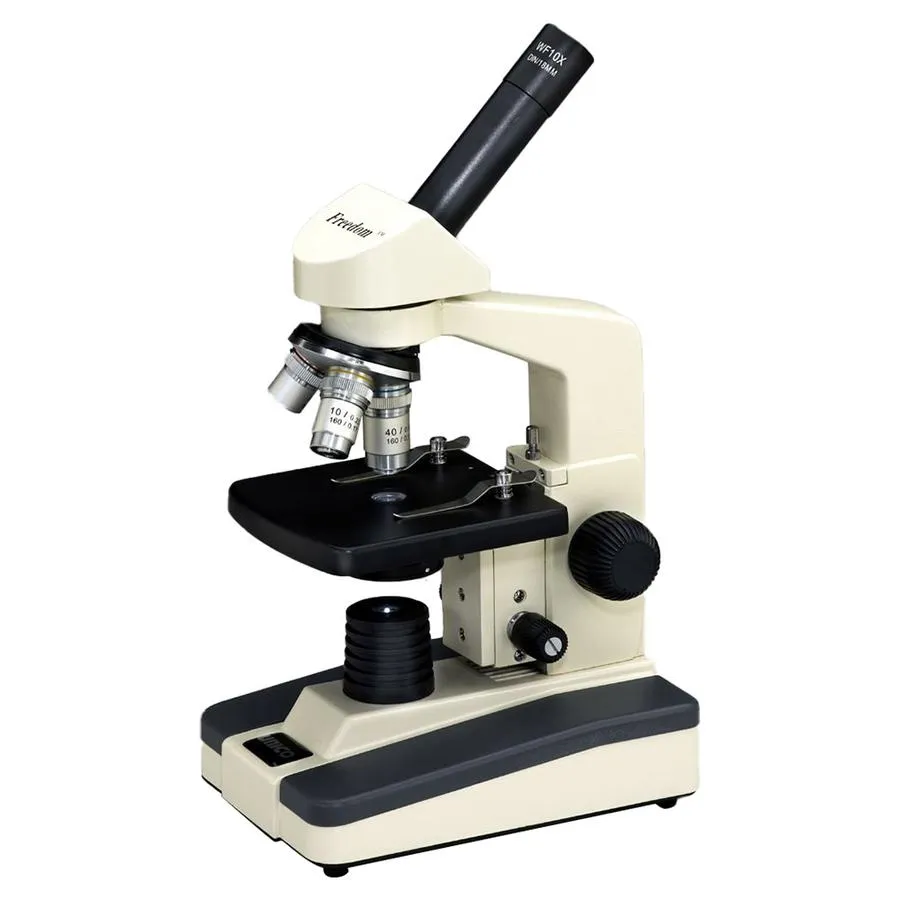 Unico - G380-LED - Microscope, Binocular, 10X Widefield Eyepiece, 4X, 10X, 40X, 100X, Achromat, NA 1.25 Condenser, Iris Diaphragm, Mechanical Stage, LED Illumination, 3 Watt LED Bulb, Coaxial Foscusing