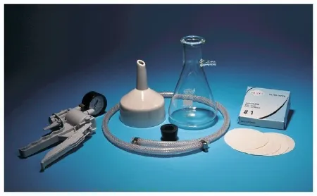 Fisher Scientific - S04535 - Filtering Kit Includes: 500 Ml Filtering Flask, 90 Mm Porcelain Buchner Funnel, Hand Vacuum Pump, 90 Mm Filter Papers, Rubber Stopper, Vacuum Hose For Liquid Filtration