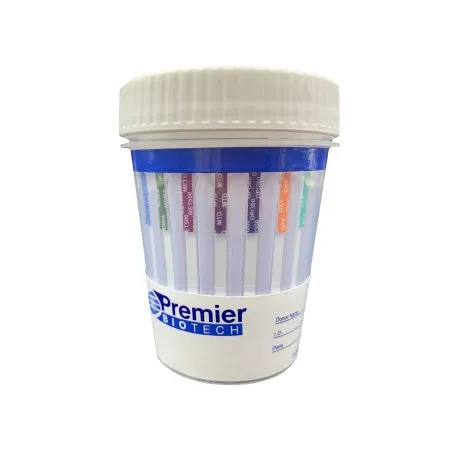 Premier Biotech - Premier Bio-Cup - PCA-12CW-LC - Drugs of Abuse Test Kit Premier Bio-Cup 12-Drug Panel AMP  BAR  BUP  BZO  COC  mAMP/MET  MDMA  MTD  OPI  OXY  PCP  THC Urine Sample 25 Tests CLIA Waived