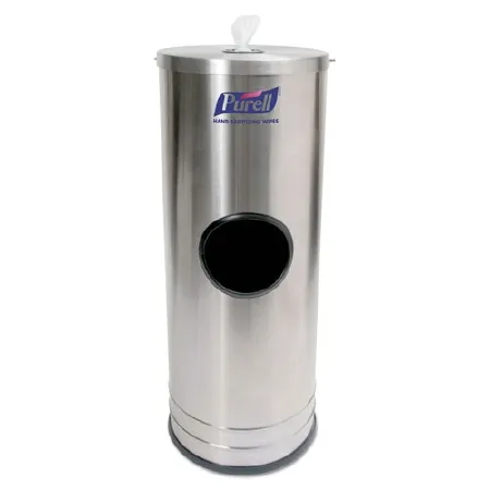 Grainger - Purell - 45KE73 - Wipe Dispenser Purell Silver Stainless Steel Center Pull 800 Count Floor