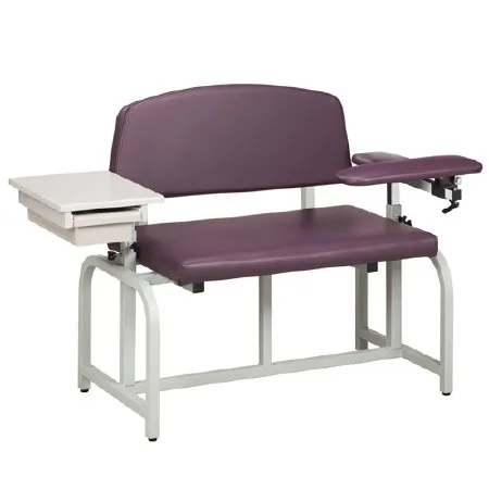Clinton Industries - Lab X Series Bariatric - 66002B-3WG - Blood Drawing Chair Lab X Series Bariatric Padded Flip Up Arm Warm Gray