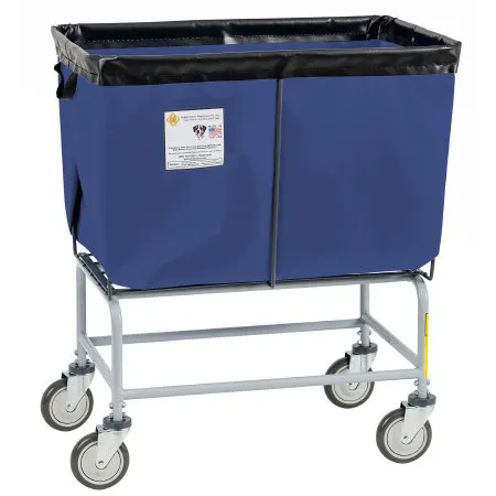 R & B Wire Products - 466NVY - Elevated Basket Truck 6 Bushel Capacity Tubular Steel 5 Inch Clean Wheel System Casters