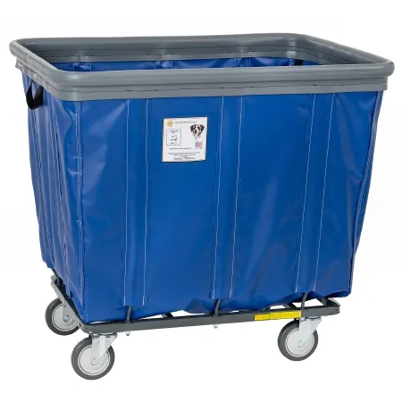R & B Wire Products - 406SOBC/BL - Basket Truck With Bumper 6 Bushel Capacity Tubular Steel / Vinyl 3 Inch Non-marking Swivel Casters