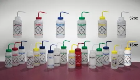 Bel-Art Products - 11646-0631 - Safety Wash Bottle Deionized Water Label / Wide Mouth Ldpe / Polypropylene Closure 500 Ml (16 Oz.)
