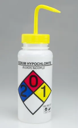Bel-Art Products - 11716-0015 - Safety Wash Bottle Sodium Hypochlorite Label / Wide Mouth Ldpe / Polypropylene Closure 500 Ml (16 Oz.)