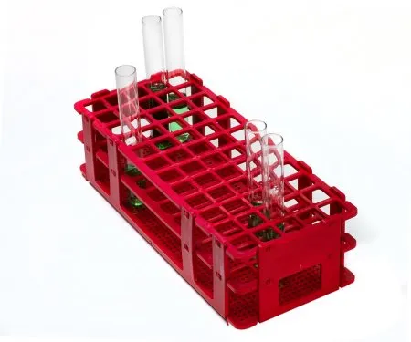 Bel-Art Products - No-Wire - 18746-0001 - Test Tube Rack No-wire 60 Place 16 Mm Tube Size Red