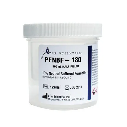 Azer Scientific - PFNBF-180 - Prefilled Formalin Container 90 mL Fill in 180 mL (6 oz.) Screw Cap Warning Label NonSterile