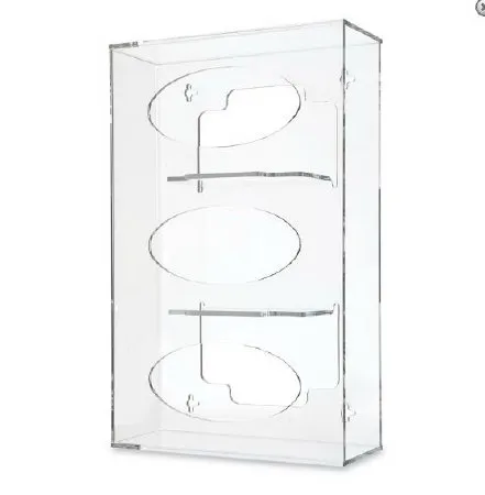 Market Lab - 3615-CL - Glove Dispenser Wall Mounted 3-Box Capacity Clear 10.13 W X 4.13 D X 16 H Inch Acrylic