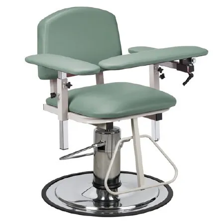 Clinton Industries - H Series - 6310-3BG - Blood Drawing Chair H Series Padded Flip Up Arm Burgundy