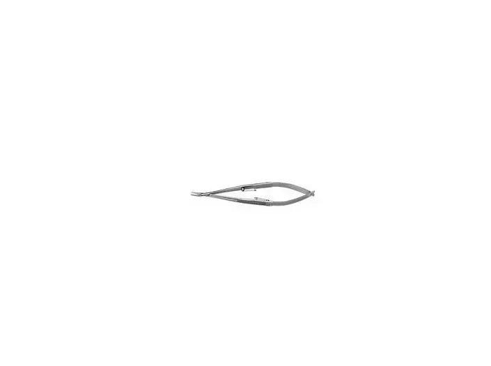Bausch & Lomb - E3848 - Needle Holder 137 mm Length Medium 11 mm Gently Curved Jaw Flat Serrated Handle
