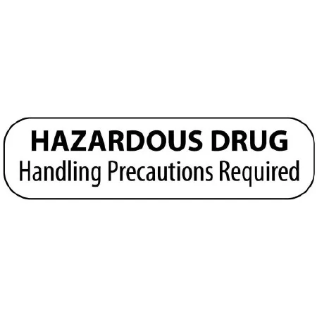Precision Dynamics - MedVision - MV02SW1557 - Pre-printed Label Medvision Warning Label White Paper Hazardous Drug Hanndling Presacutions Required Black Biohazard 3/8 X 1-7/16 Inch
