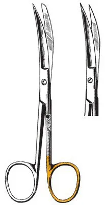 Sklar - 23-1266 - Operating Scissors Sklarlite Sklarcut 5-1/2 Inch Length Or Grade Stainless Steel Nonsterile Finger Ring Handle Curved Sharp Tip / Blunt Tip