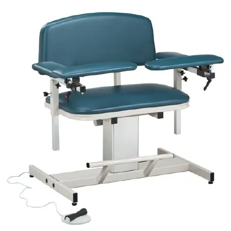 Clinton Industries - Power Series - 6351-3SB - Blood Drawing Chair Power Series Padded Flip Up Arm Slate Blue