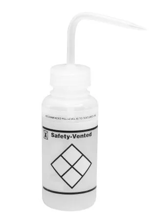 Bel-Art Products - Safety-Vented - 11643-0238 - Wash Bottle Safety-vented Labeled / Wide Mouth Ldpe / Polypropylene Closure 250 Ml (8 Oz.)