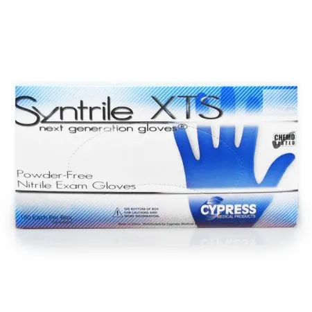 McKesson - Syntrile XTS - 27-12 - Exam Glove Syntrile XTS Small NonSterile Nitrile Standard Cuff Length Textured Fingertips Blue Chemo Tested