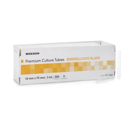 McKesson - 177-1503 - Test Tube Round Bottom Plain 10 X 75 mm 3 mL Without Color Coding Without Closure Glass Tube
