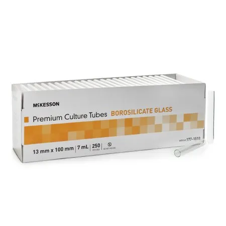 McKesson - 177-1510 - McKesson Test Tube Round Bottom Plain 13 X 100 mm 7 mL Without Color Coding Without Closure Glass Tube