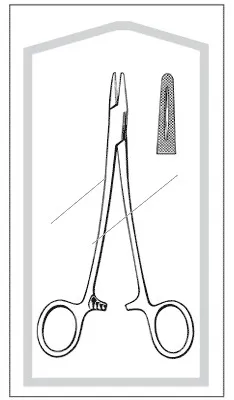Sklar - Merit - 96-2595M - Needle Holder Merit 6 Inch Length Blunt Serrated Tips Finger Ring Handle