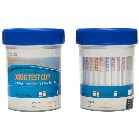 Confirm Biosciences - DrugConfirm Advanced - HE-CUP-6125A3PR - Drugs Of Abuse Test Kit Drugconfirm Advanced Amp, Bar, Bup, Bzo, Coc, Mamp/met, Mdma, Mop, Mtd, Oxy, Pcp, Thc 25 Tests Clia Waived