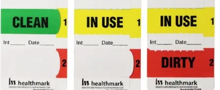 Healthmark Industries - HM-CID-613 - Pre-printed Label Laboratory Use Green / Red / Yellow Clean In Use Black Lab / Specimen 2 X 3 Inch