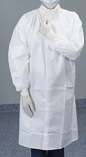 Contec - From: HCGA0032 To: HCGA0042 - CritiGear Cleanroom Lab Coat CritiGear White X Large Knee Length Disposable