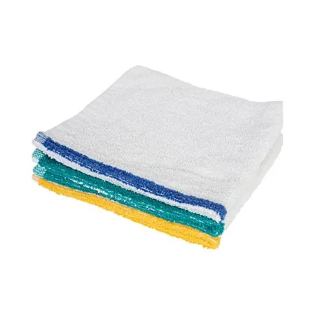 Royal Blue International - 106017 - Royal Blue Intl Bar Towel 17 X 20 Inch OE Cotton Terry Cloth White Stripe Reusable