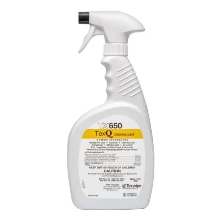 Texwipe - TexQ - TX650 - Texq Surface Disinfectant Cleaner Quaternary Based Pump Spray Liquid 22 Oz. Bottle Unscented Sterile