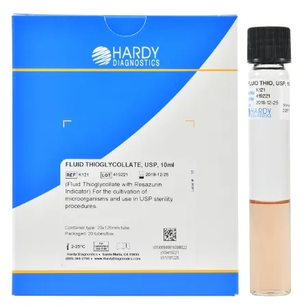 Hardy Diagnostics - K121 - Growth Media Fluid Thioglycollate Tube Format