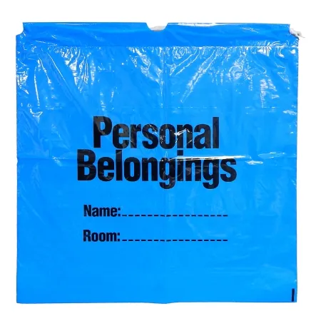 Medegen Medical - DSPB2020B - TieGO Patient Belonging Bag with Drawstring Closure 20" x 20" plus4 Blue- Black 25-pk 10 pk-cs
