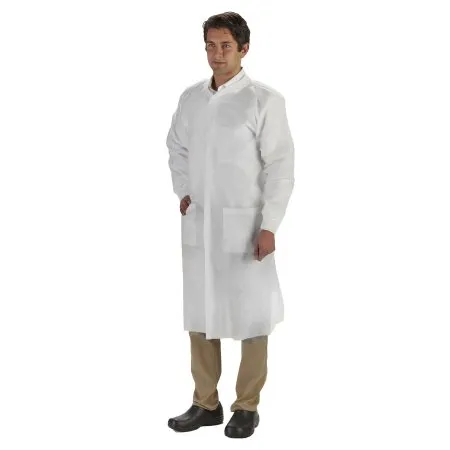 Graham Medical - LabMates - 85172 - Products  Lab Coat  White Small Knee Length Disposable