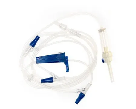 McKesson - From: TCBINF6419-A To: TCBINF6537-A - IV Pump Set Pump 3 Ports 10 Drops / mL Drip Rate Without Filter 110 Inch Tubing Solution