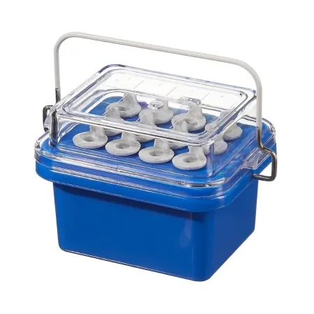 Thermo Scientific Nalge - 5115-0012 - Benchtop Cooler 4-1/4 X 5 X 5-1/3 Inch Blue Polycarbonate 12 Tube Capacity