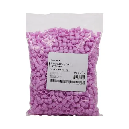 McKesson - 177-118240L - Tube Closure Polyethylene Flanged Plug Cap Lavender 13 mm For Use with 13 mm Blood Drawing Tubes Glass Test Tubes Plastic Culture Tubes NonSterile