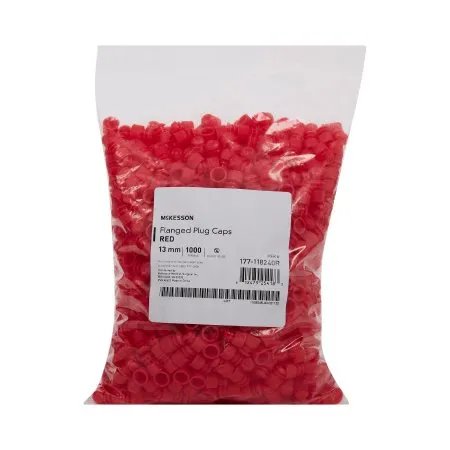 McKesson - 177-118240R - McKesson Tube Closure Polyethylene Flanged Plug Cap Red 13 mm For Use with 13 mm Blood Drawing Tubes Glass Test Tubes Plastic Culture Tubes NonSterile