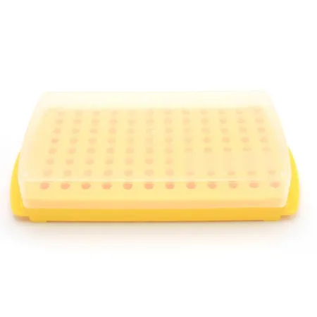 Heathrow Scientific - HS2345F - 96-well / Reversible Microcentrifuge Tube Rack 96 Place 0.5 Ml / 1.5 To 2.0 Ml Tube Size Yellow 55 X 121 X 264 Mm