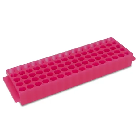 Heathrow Scientific - HS29025D - Fraction Collector Plate Microtube Rack 80 Place 1.5 To 2.0 Ml Tube Size Pink 31 X 67 X 225 Mm