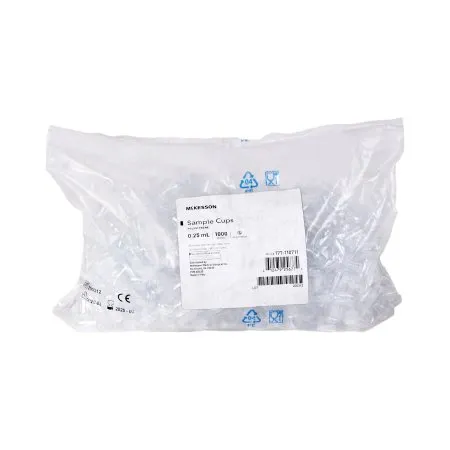 McKesson - 177-110711 - Sample Cup 0.25 mL Clear 14 X 16 mm Without Caps