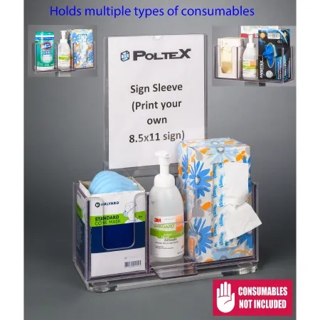 Poltex - RESPQ-CT-SLV - Respiratory Hygiene Station Poltex Counter Top Clear Petg