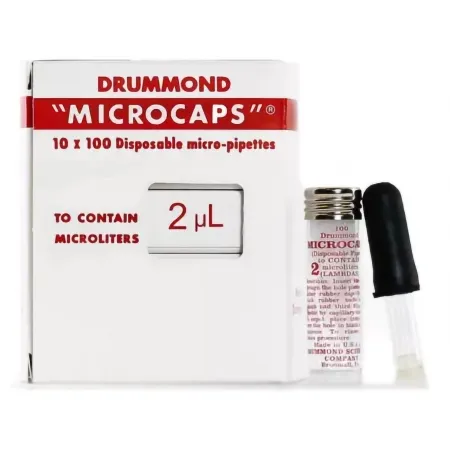 Pantek Technologies - Microcaps - 1-000-0020 - Microcaps Capillary Blood Collection Tube Plain 2 Μl Without Closure Glass Tube