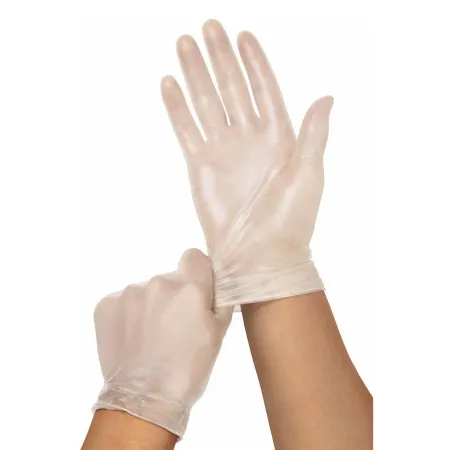 Medline - SB512 - Exam Glove Medium Nonsterile Vinyl Standard Cuff Length Smooth Clear Not Rated