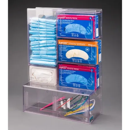 Poltex - PPESTATGOG-W - Ppe Station With Goggle Bin Poltex Wall Mount Clear 25 X 18 Inch Petg