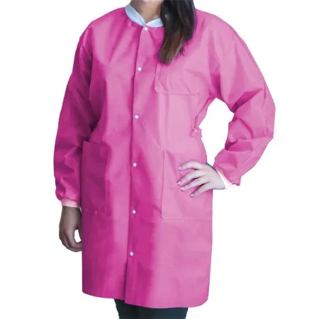 Dukal - FitMe - UGC-6610-XXL - Lab Coat Fitme Bubblegum Pink 2x-large Knee Length 3-layer Sms Disposable