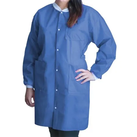 Dukal - FitMe - UGC-6613-M - Lab Coat Fitme Medical Blue Medium Knee Length 3-layer Sms Disposable
