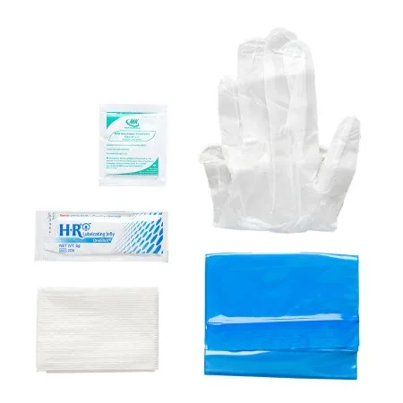 Hr Pharmaceuticals - From: Hrik001 To: Hrik002 - Hr Pharmaceuticals Trucath Intermittent Catheter Insertion Kit, Vinyl Pf Gloves (Walleted), 5g Lube Jelly Packet, Bzk Wipe, Underpad And Disposal Bag