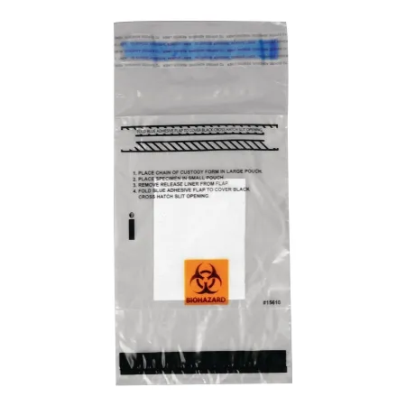 Therapak - 15610G - Specimen Transport Bag With Document Pouch And Absorbent Pad Therapak 6 X 9 Inch Adhesive Closure Biohazard Symbol Nonsterile