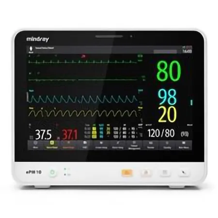 Mindray USA - ePM 10 - 121-001875-00 - Patient Monitor Epm 10 Monitoring Ecg, Nibp, Spo2, Temperature Battery Operated