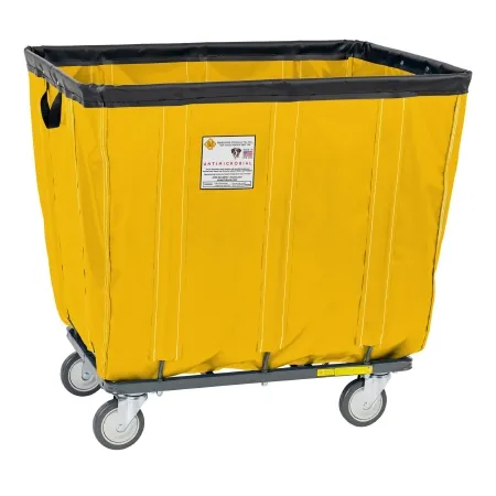 R & B Wire Products - 406SOC/ANTI/YEL - Basket Truck With Antimicrobial Liner 250 Lbs. Steel 3 Inch Casters