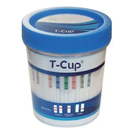 Wondfo USA - T-Cup - TDOA-6125 - Drugs of Abuse Test Kit T-Cup 12-Drug Panel AMP  BAR  BUP  BZO  COC  mAMP/MET  MDMA  MOP  MTD  OXY  PCP  THC Urine Sample 25 Tests CLIA Waived