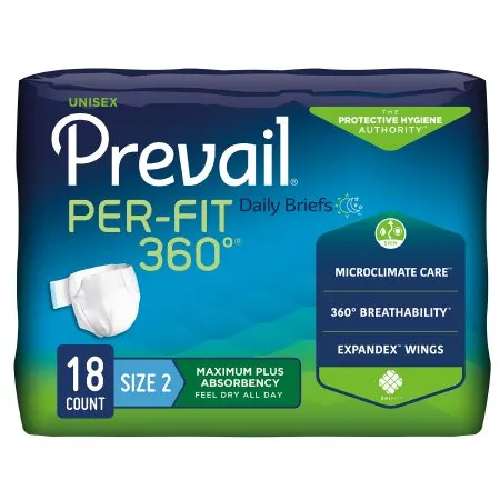 First Quality - PFNG-013/1 - Prevail Per Fit 360 Incontinence Briefs, Maximum Plus Absorbency, Size 2/ Large 45" 62" REPLACES: FQPFNG013